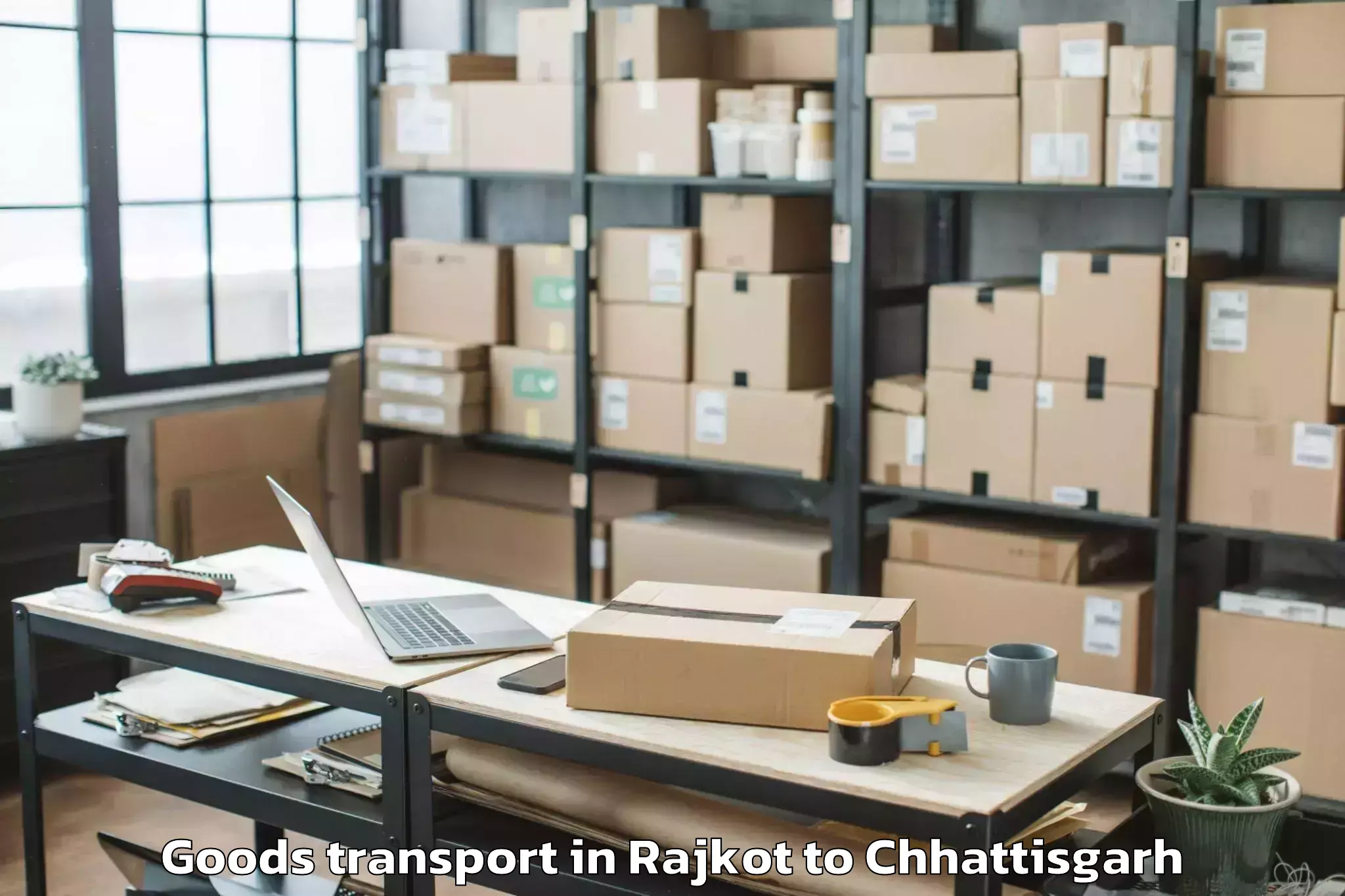 Affordable Rajkot to Dabhara Goods Transport